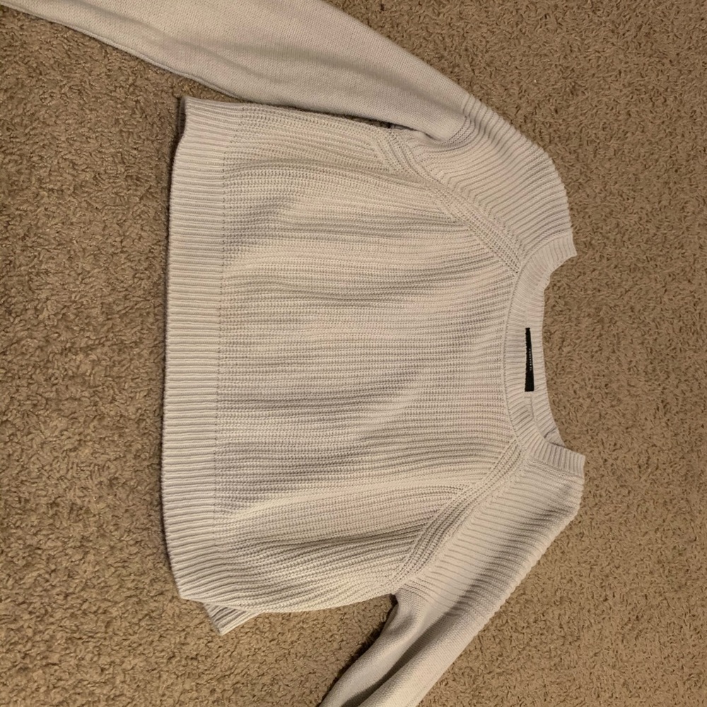 Gray Knit sweater crop top